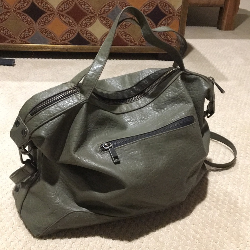 Top shop army green fake leather purse
